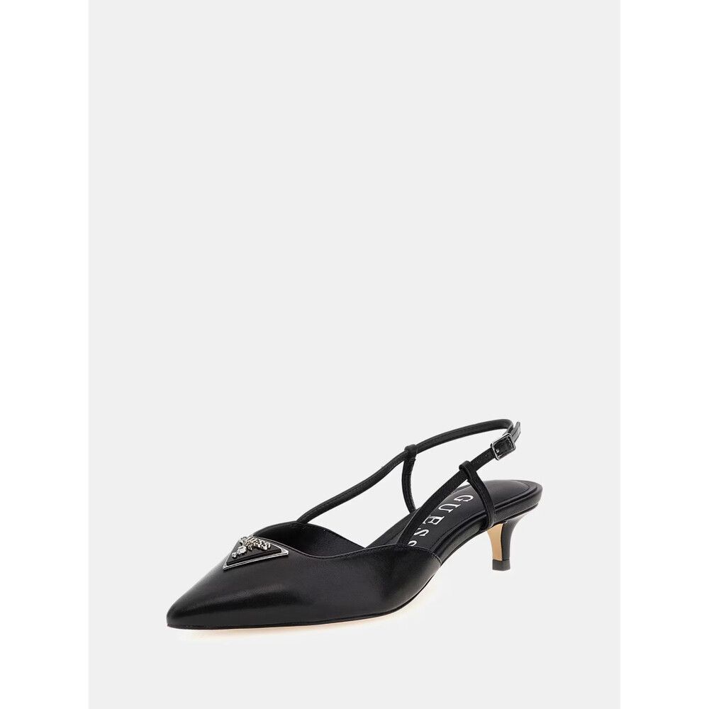Guess Jesson Pump Women's US 9 Black Pointed Toe Kitten Heel Slingback ZPO3940